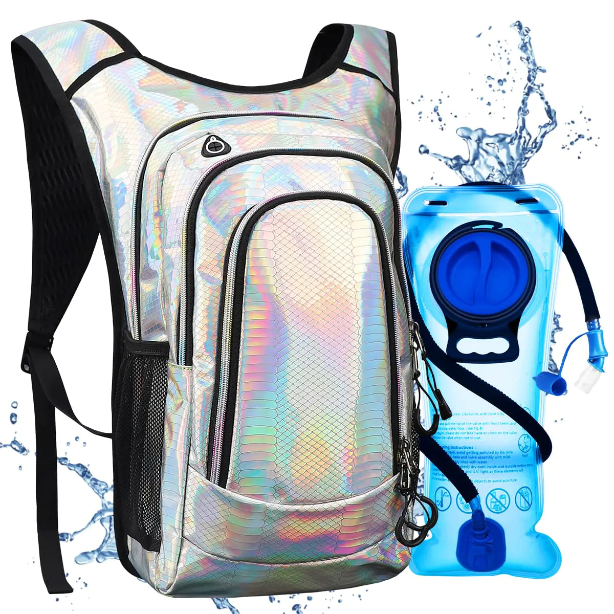 Niggeey Hydration Backpack Festival Rave Hydration Pack Water Backpack with 2L Hydration Bladder Rave Backpack Hydration Pack Hydropack Hydro for Hiking Biking Festivals Raves
