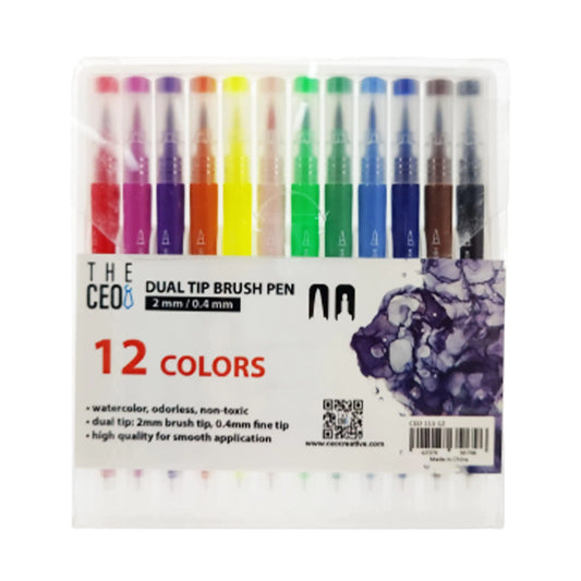 Colored Pens Dual Brush Markers 12 Vibrant Water Based Markers for Smooth Creations Drawing Pens with Precision Tips for Versatile Artwork   Ideal for Artists Students & More